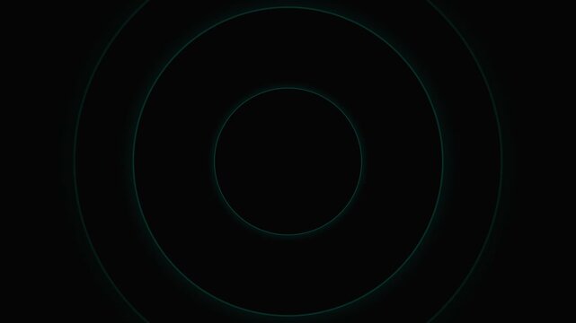 Minimalist glowing cyan circle outline centered on a solid black background