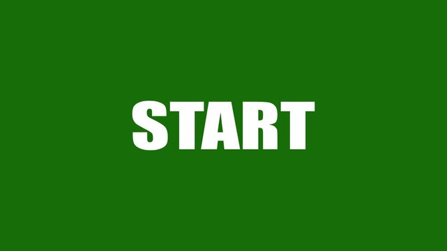 Minimalist black Start button or wording indicator on bright green background