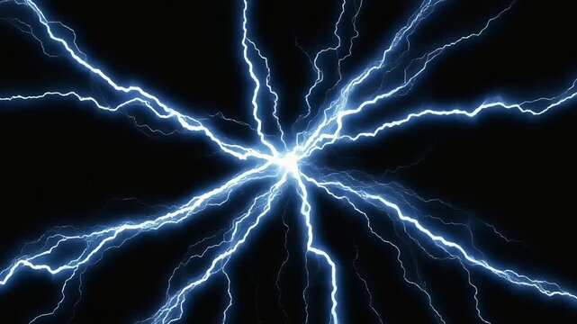 Blue electrical discharge radiating from a central core