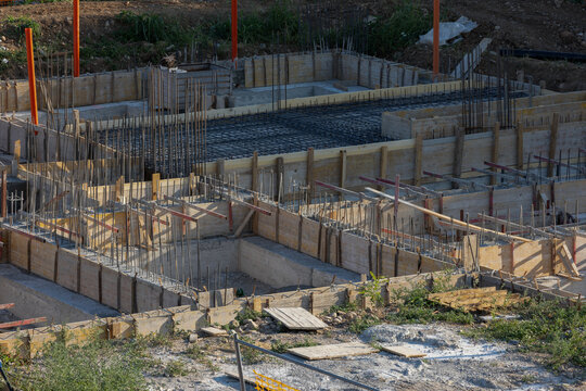Construction Materials Prepared for Installation at Building Site