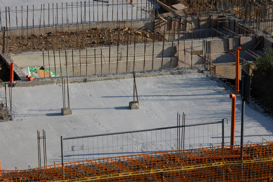 Construction Materials Prepared for Installation at Building Site