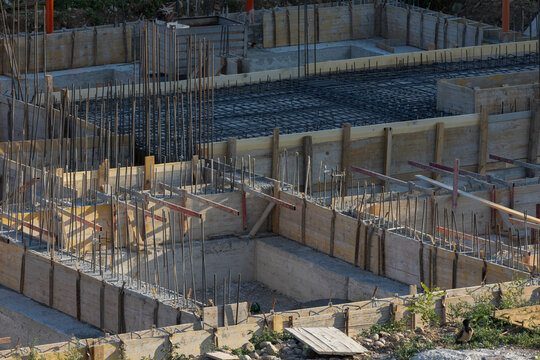 Construction Materials Prepared for Installation at Building Site