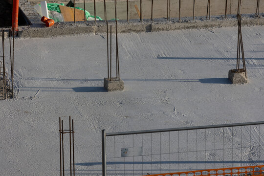 Construction Materials Prepared for Installation at Building Site