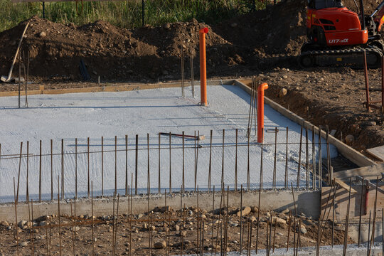Construction Materials Prepared for Installation at Building Site