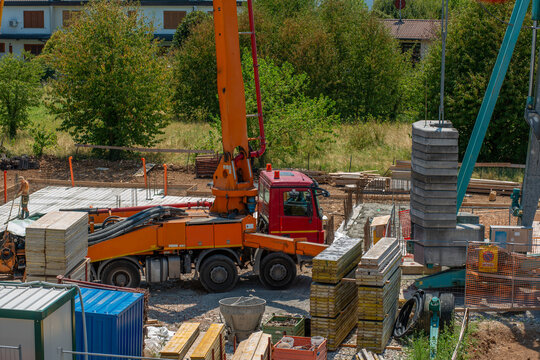 Construction Materials Prepared for Installation at Building Site