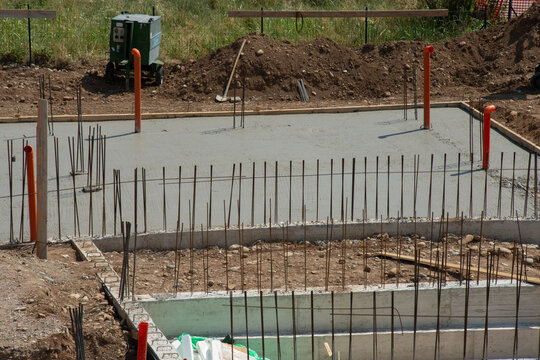 Construction Materials Prepared for Installation at Building Site