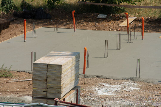 Construction Materials Prepared for Installation at Building Site