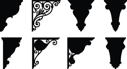 Decorative Bracket and Corbel Silhouette Icon Set © FENSHI