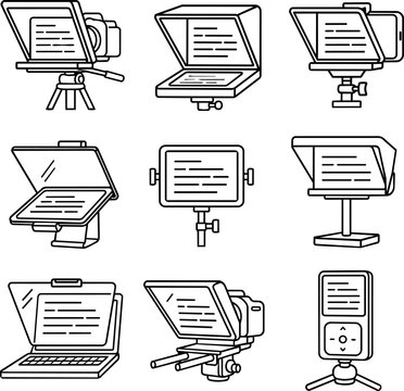 Teleprompter screens and prompting devices for video recording
