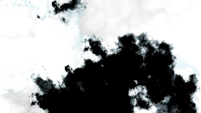 White Clouds Moving Across Blue Sky, moving fluffy clouds, Sky Clearing Up, Clouds Dissolving into Blue Sky Transition, Clean Time Lapse Background, Clear Summer Sky on black screen, Nature Background