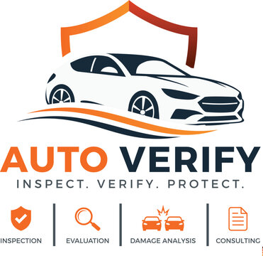 Kfz Gutachter Logo Set &ndash; Professionelles Firmenzeichen mit Auto, Schutzschild und Unfallgutachten Icons f&uuml;r Fahrzeugpr&uuml;fung und Schadenanalyse