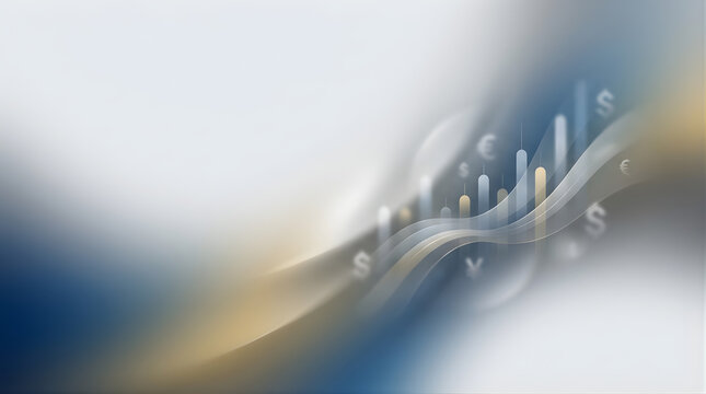 Abstract Financial Graph with Currency Symbols and Blurred Background Representing Economic Growth and Investment Strategies