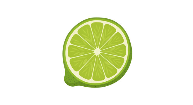 Fresh green lime slice showing segment and pulp detail