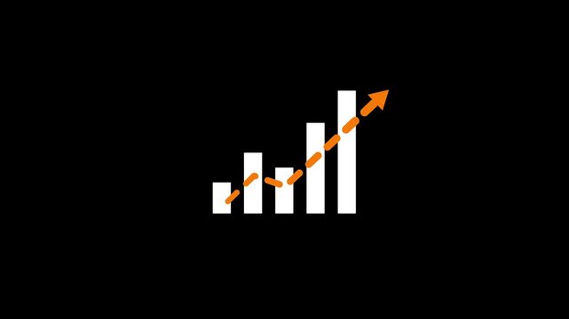 business growth graph chart animation. increasing arrow