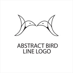 Fototapeta premium Abstract Flying Bird Line Art Logo Design Template