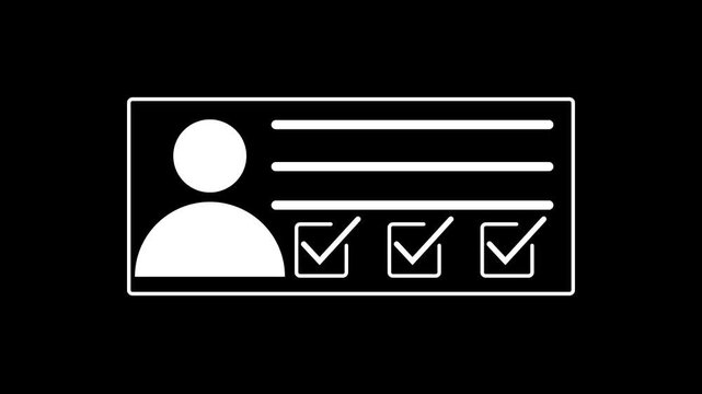 Parson verify icon animation. Id card verified icon and user profile with a checkmark icon. User profile with check mark sign.