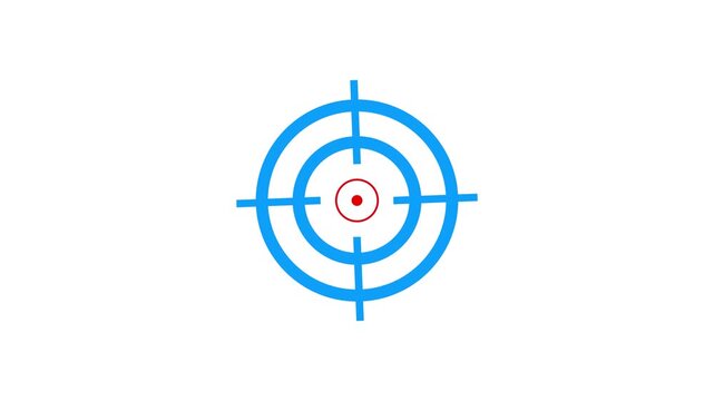 Target icon animation. Military training, Military target icon animation on black background. gun pointer and shouting concept animation.