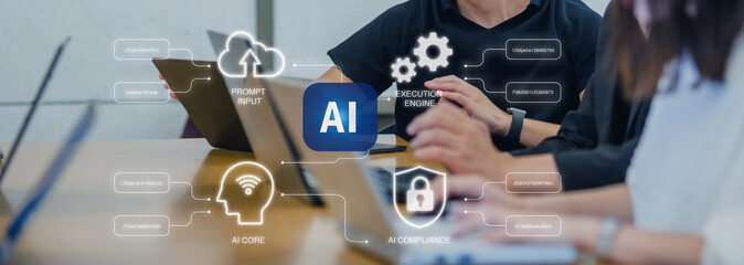 自律型AIによる業務自動化のイメージ　オフィスでのミーティング © Metro Hopper
