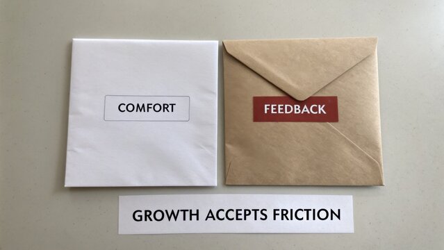 Conceptual illustration of personal growth, highlighting the relationship between comfort, feedback, and embracing friction in development
