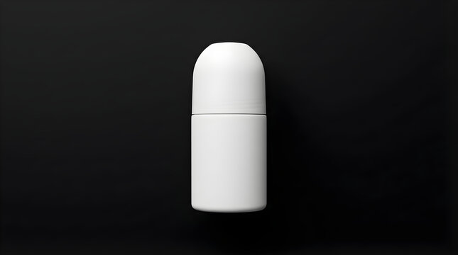 Minimalist White Deodorant Stick Against a Stark Black Background Perfect for Beauty and Personal Care Product Mockups