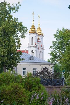   Vitebsk, Russia, July 8, 2026. Domes of the Resurrection Church.                             