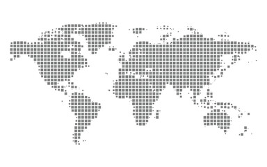 world dotted map vector illustration isolated on transparent background. © konok3001