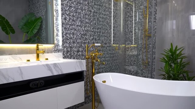 Modern minimalist bathroom interior design