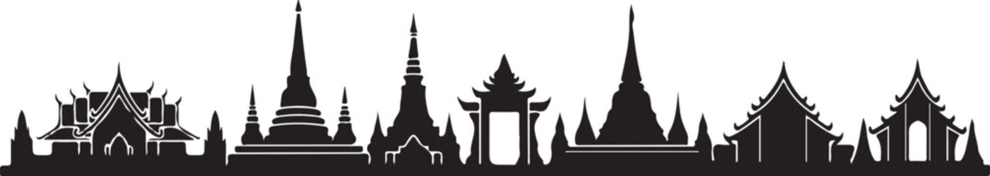 Chiang mai city skyline silhouette vector art