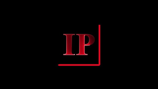 Minimal Red IP Letter Logo with Modern Monogram Design for Corporate Branding, Business Identity, Professional Typography