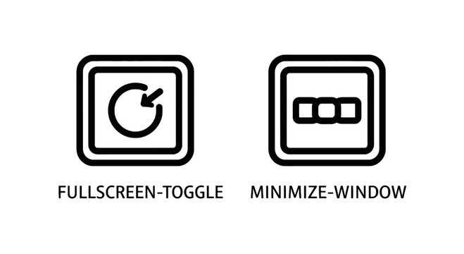 Fullscreen toggle and minimize window web browser icons with fullscreen minimize interface software application maximize navigation minimalist
