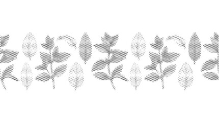 cross hatch mint leaf nature plant collection stitched flora botanical flower blossom embroidery folk ethnic vector illustration graphic design © MdMatiur