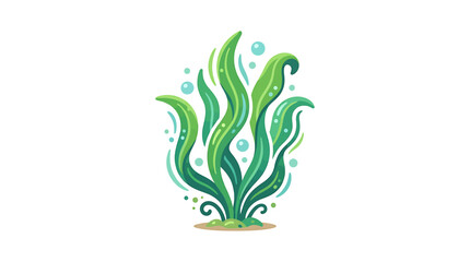 Seaweed plant ocean aquatic green leaf. © Nurul