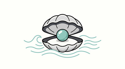 Open Oyster Shell with Pearl Inside. © Gofur