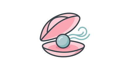 Pink Oyster Shell with Pearl Inside. © Gofur