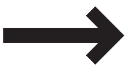 Minimalist black arrow pointing right isolated on white background with direction sign direction navigation graphics pointing movement business indicator isolated interface abstract © Tajul Islam