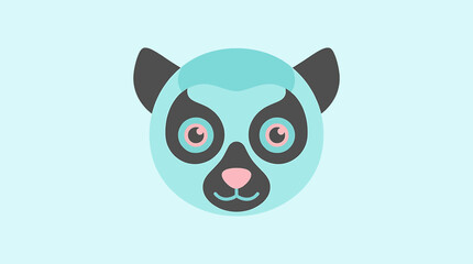 Fototapeta premium Cute cartoon panda face illustration.