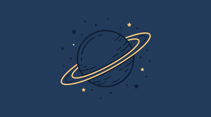Saturn planet with ring system 1. © Tika