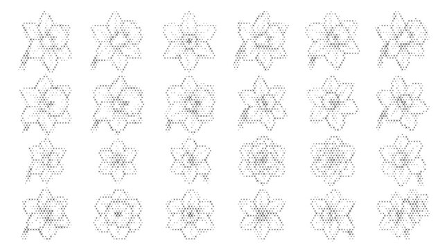 daffodil nature cross stitch embroidery plant collection flora botanical flower leaf blossom folk engraving ethnic vector illustration graphic design