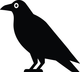 Fototapeta premium Minimalist flat of a black raven or crow in profile vector illustration EPS PNG file
