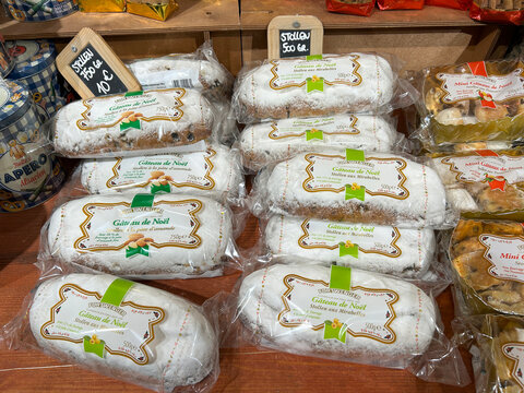 Traditional Alsatian Christmas cake. Close-up. Strasbourg. France.