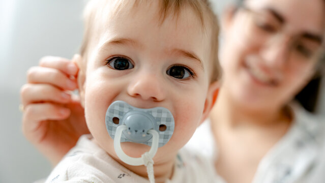Baby enjoying quality family time with parent