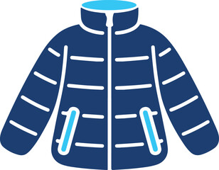 Minimalist Blue Puffer Winter Jacket Icon © Emran Hossain