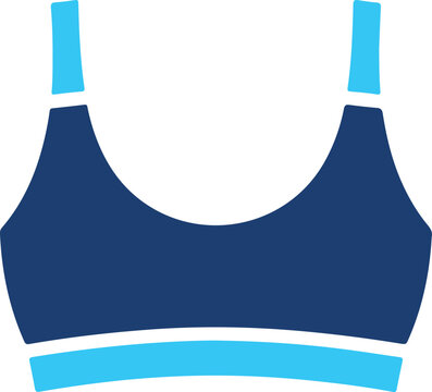 Minimalist Blue Sports Bra Vector Illustration