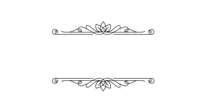 Vintage ornamental page dividers and fancy scrollwork borders, presented as elegant hand drawn line art vector.