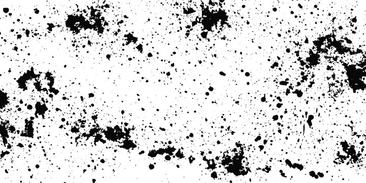 Abstract Black Ink Grunge Design with Paint Splashes, Water Stains, Rain Drop Texture and Vintage Dirty Background.