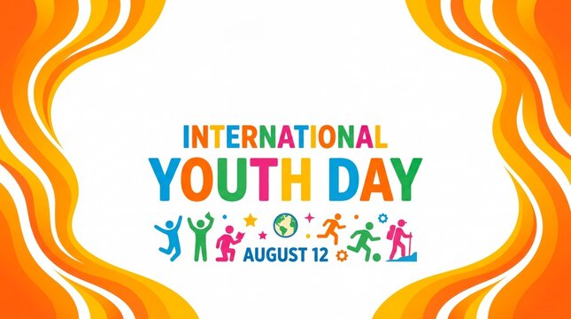 International youth day colorful celebration banner august 12