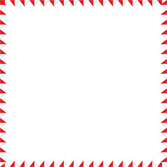 Fototapeta premium Clean square frame border made of red and white triangle bunting flags