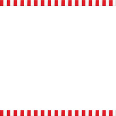 Fototapeta premium Minimalist top and bottom border frame of vertical red and white stripes