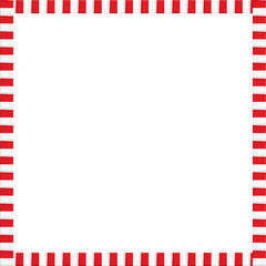 Fototapeta premium Rectangular frame border made of alternating red and white vertical stripes