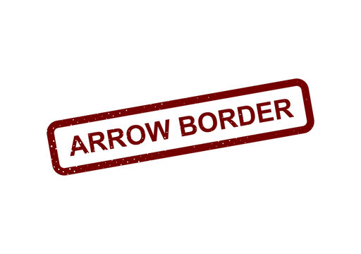 Red arrow border stamp with text label illustration